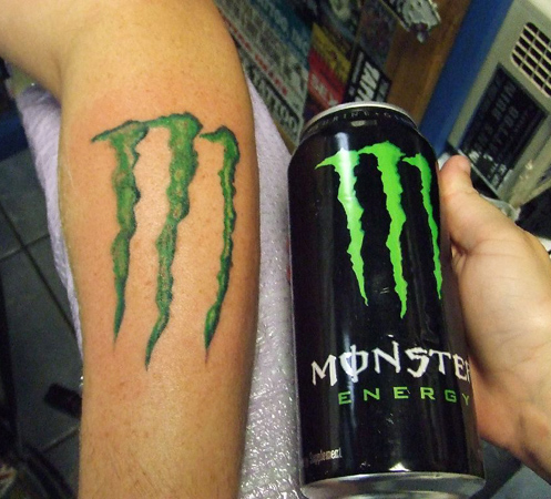 Temporary Wallpaper on Monster Commercial Logo Tattoos   Bodyartmaster Com   Ecro